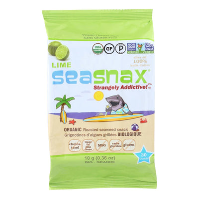 Seasnax Organic Seaweed - Lime - Case Of 12 - .36 Oz - Orca Market