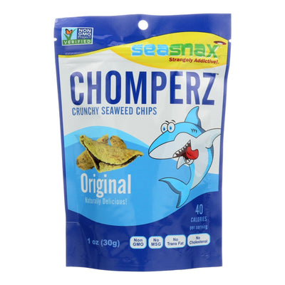 Seasnax Chomperz Crunchy Seaweed Chips - Original - Case Of 8 - 1 Oz. - Orca Market