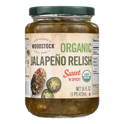 Woodstock Organic Jalapeno Relish - Case Of 6 - 16 Oz - Orca Market