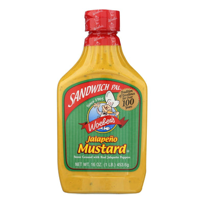 Woeber's Sandwich Pal Mustard - Jalapeno - Case Of 6 - 16 Oz. - Orca Market