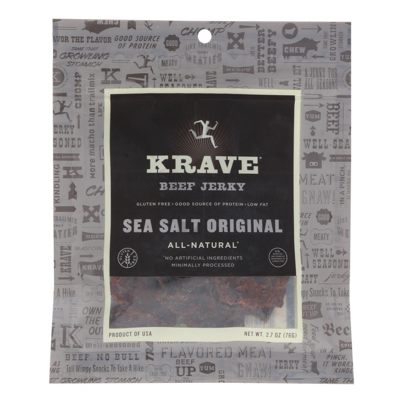 Krave Beef Jerky - Sea Salt Original - Case Of 8 - 2.7 Oz - Orca Market