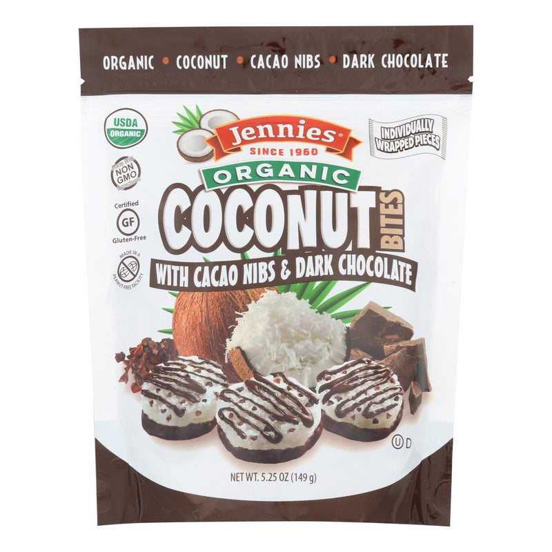 Jennies Coconut Bites - Organic - Cacao Chocolate - Case Of 6 - 5.25 Oz - Orca Market