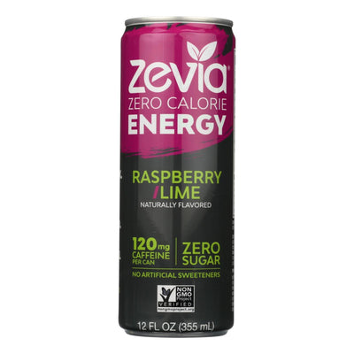 Zevia Zero Calorie Energy Drink - Raspberry/lime - Case Of 12 - 12 Fl Oz - Orca Market