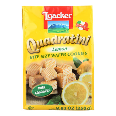 Loacker, Quadratini Lemon Bite Size Wafer Cookies - Case Of 6 - 8.82 Oz - Orca Market