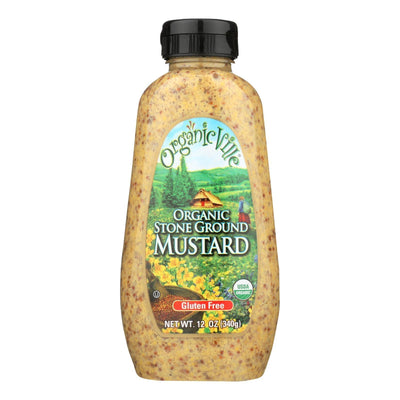 Organic Ville Organic Mustard - Stone Ground - Case Of 12 - 12 Oz. - Orca Market