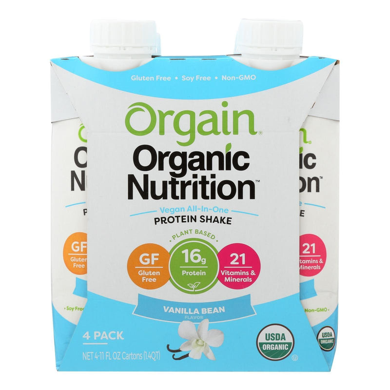 Orgain Organic Vegan Nutrition Shakes - Vanilla - Case Of 3 - 4/11 Fz - Orca Market