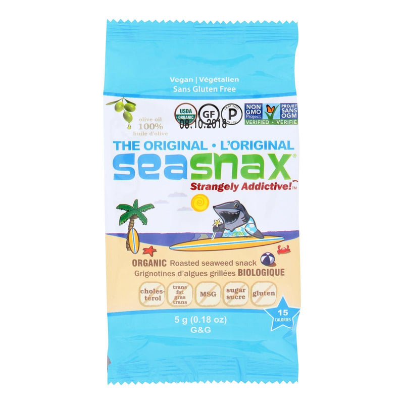 Seasnax Organic Seasnax Original Roasted Seaweed Snack - Case Of 24 - 0.18 Oz. - Orca Market