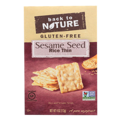 Back To Nature Sesame Seed Rice Thin Crackers - Rice And Sesame Seeds - Case Of 12 - 4 Oz. - Orca Market