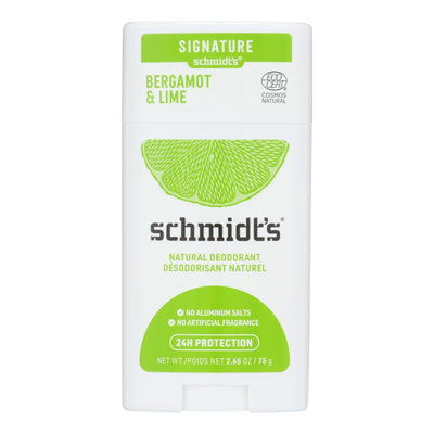 Schmidt's - Deodorant Brgmnt&lme Stk - 1 Each - 2.65 Oz - Orca Market