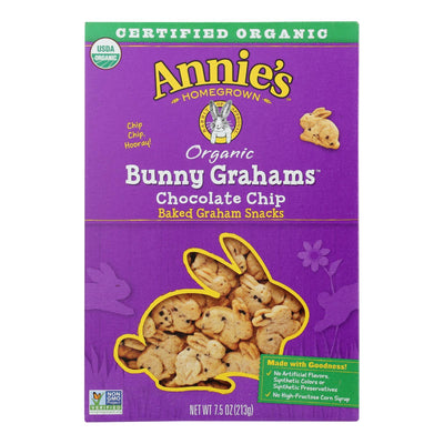 Annie's Homegrown Bunny Grahams Chocolate Chip - Case Of 12 - 7.5 Oz - Orca Market