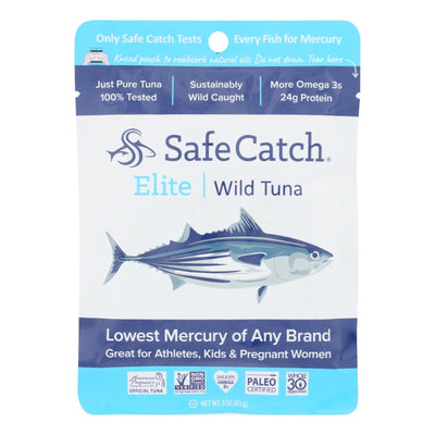 Safe Catch - Tuna Elite Wild Sustainable Pouch - Case Of 12 - 3 Oz - Orca Market