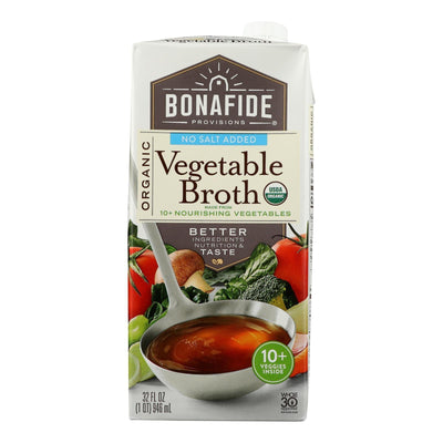 Bonafide Provisions - Broth Vegetable No Salt - Case Of 6-32 Oz - Orca Market