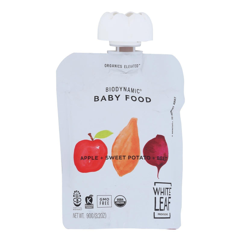 White Leaf Provisions - Baby Food Apple Sweat Potato Beet - Case Of 6 - 3.2 Oz - Orca Market