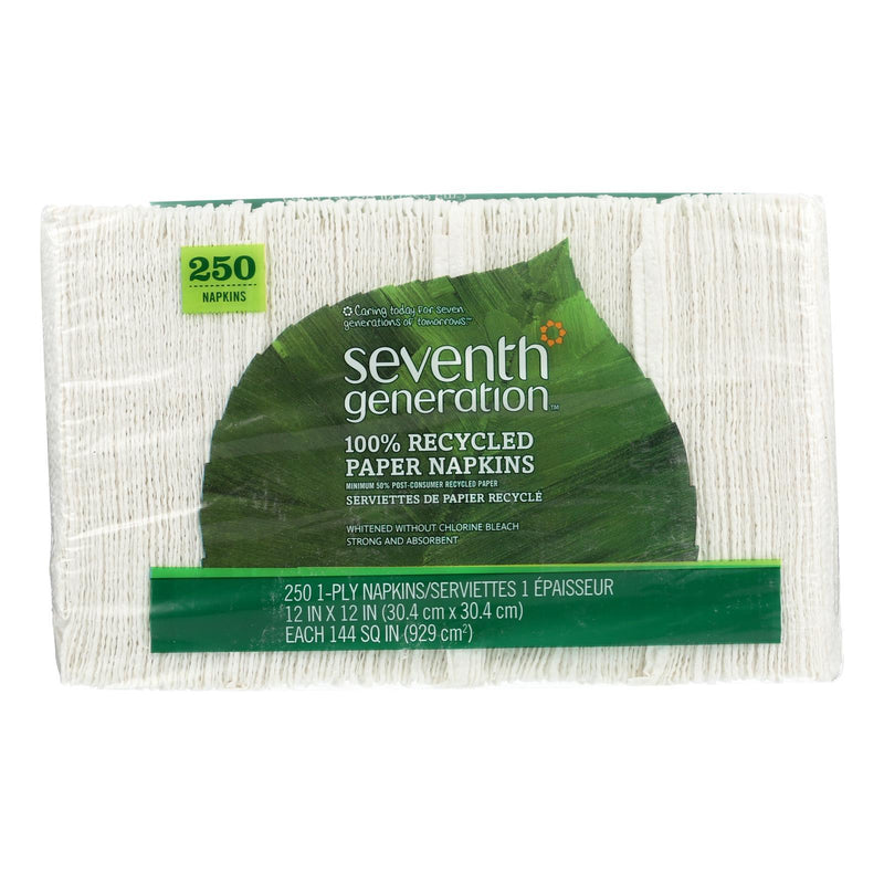 Seventh Generation Recycled Napkins - White - Case Of 12 - 250 Count - Orca Market