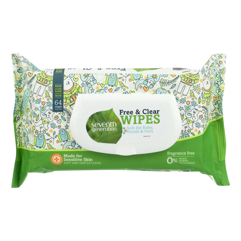 Seventh Generation Baby Wipes - Free And Clear - 64 Ct - Case Of 12 - Orca Market