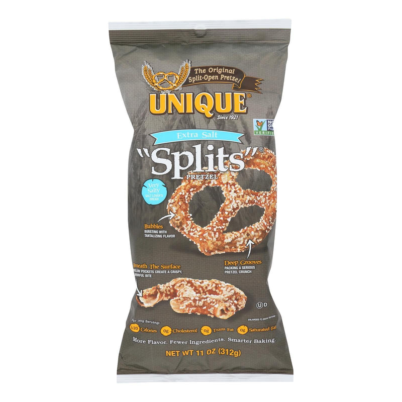 Unique Pretzels - Pretzels - Extra Salt Splits - Case Of 12 - 11 Oz. - Orca Market