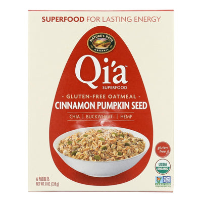 Nature's Path Organic Qi'a Superfood Hot Oatmeal - Cinnamon Pumpkin Seed - Case Of 6 - 8 Oz. - Orca Market