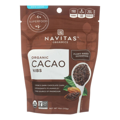 Navitas Naturals Cacao Nibs - Organic - Raw - 4 Oz - Case Of 12 - Orca Market