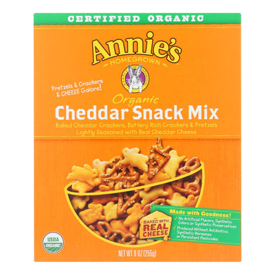 Annie's Homegrown Organic Bunnies Cheddar Snack Mix - Case Of 12 - 9 Oz. - Orca Market