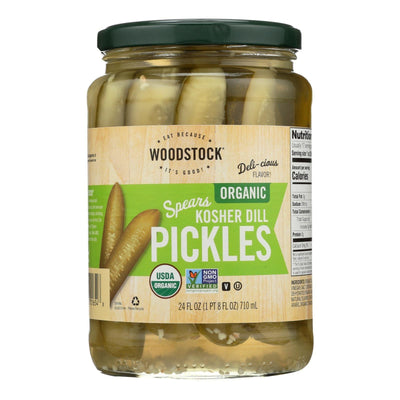 Woodstock Organic Kosher Dill Pickle Spears - Case Of 6 - 24 Fz - Orca Market