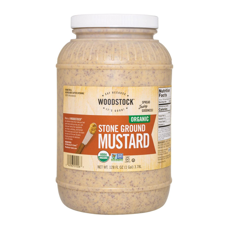 Woodstock Organic Stone Ground Mustard - Case Of 4 - 128 Oz - Orca Market