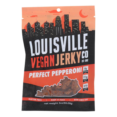 Louisville Vegan Jerky - Jerky Vegan Pepperoni - Case Of 10 - 3 Oz - Orca Market