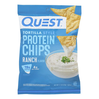 Quest Nutrition Ranch Tortilla Style Protein Chips, Ranch - Case Of 8 - 1.1 Oz - Orca Market