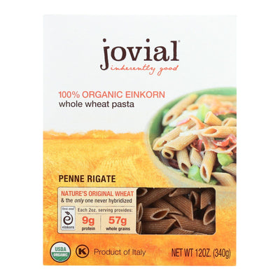 Jovial - Pasta - Organic - Whole Grain Einkorn - Penne Rigate - 12 Oz - Case Of 12 - Orca Market