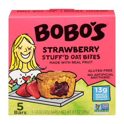 Bobo's Oat Bars - Stuffed Bites Strawberry - Case Of 6 - 6.5 Oz - Orca Market