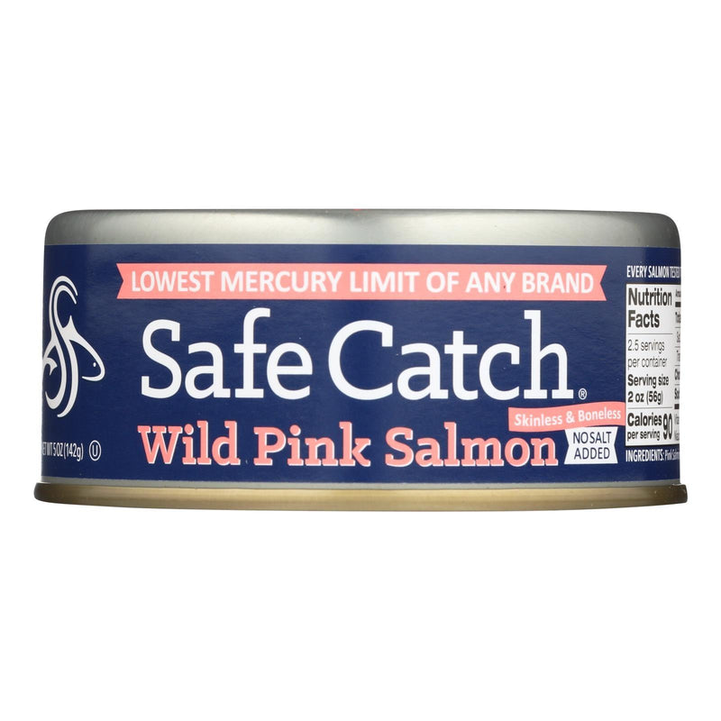 Safe Catch - Salmon Pink Wild No Salt Added - Case Of 6 - 5 Oz - Orca Market