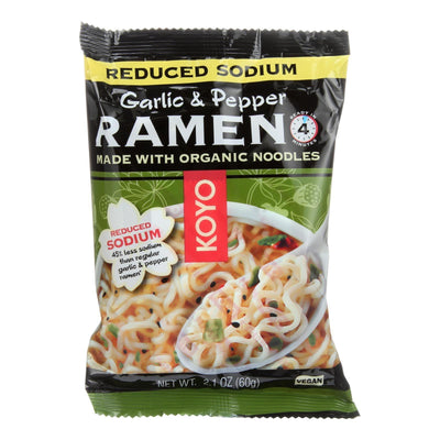 Koyo Garlic Pepper Reduced Sodium Ramen - Case Of 12 - 2.1 Oz - Orca Market