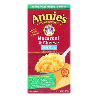 Annie's Homegrown Low Sodium Macaroni And Cheese - Case Of 12 - 6 Oz. - Orca Market