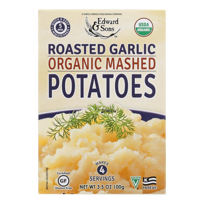 Edward And Sons Organic Mashed Potatoes - Roasted Garlic - Case Of 6 - 3.5 Oz. - Orca Market