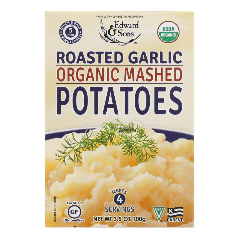 Edward And Sons Organic Mashed Potatoes - Roasted Garlic - Case Of 6 - 3.5 Oz. - Orca Market