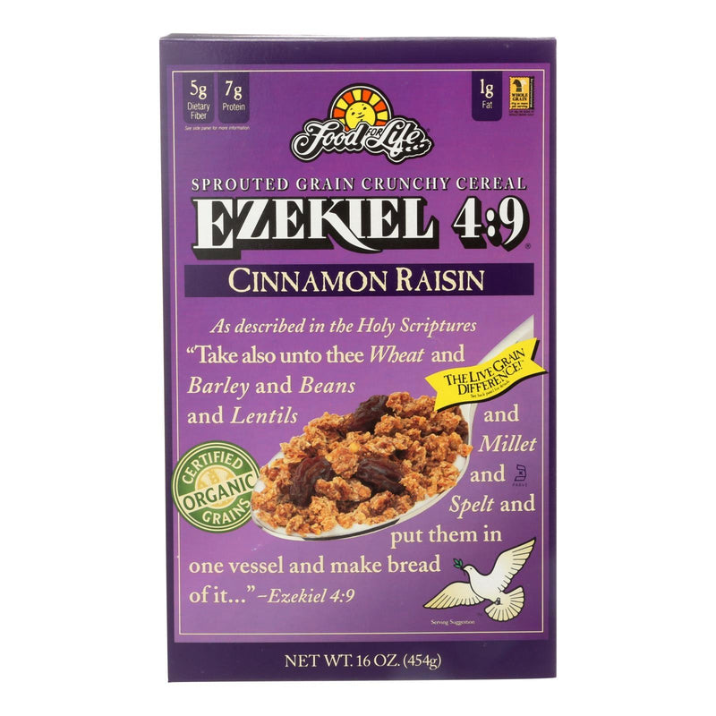 Food For Life Baking Co. Cereal - Organic - Ezekiel 4-9 - Sprouted Whole Grain - Cinnamon Raisin - 16 Oz - Case Of 6 - Orca Market