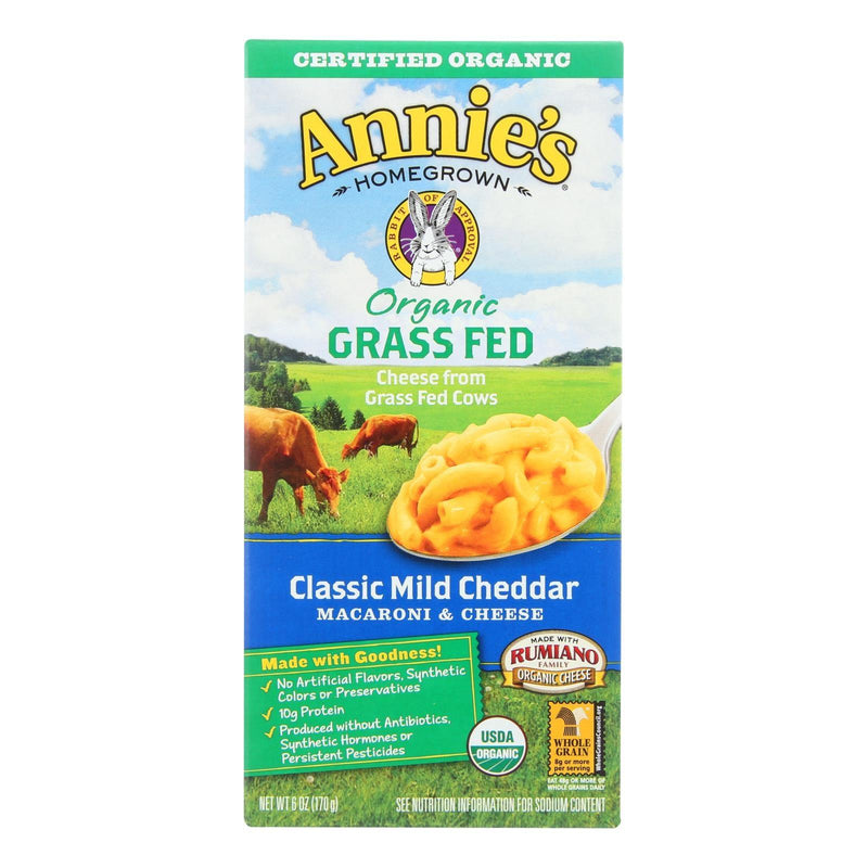 Annies Homegrown Macaroni And Cheese - Organic - Grass Fed - Classic Mild Cheddar - 6 Oz - Case Of 12 - Orca Market