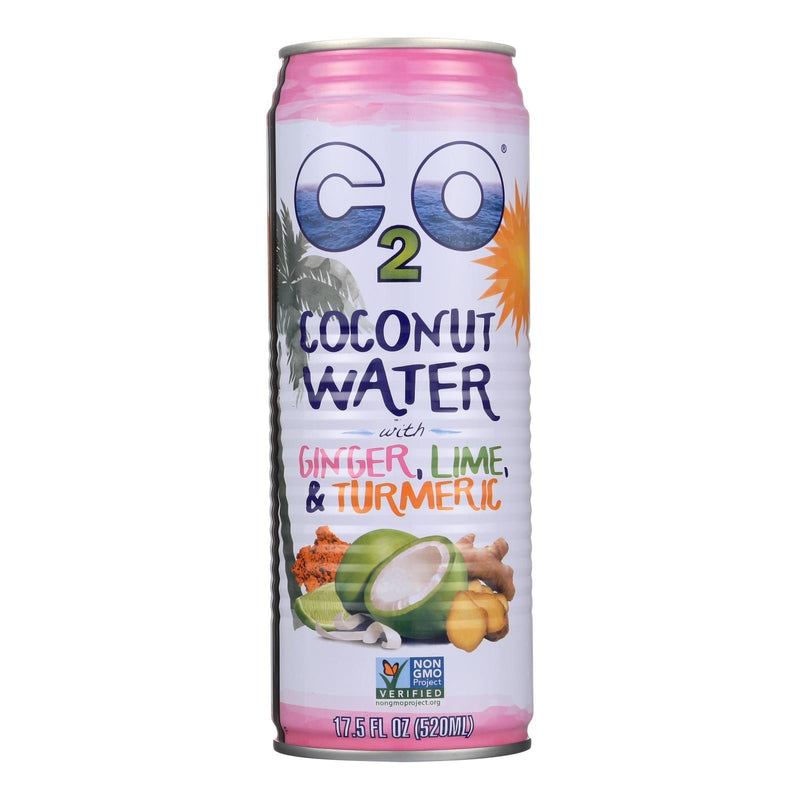 C2o - Pure Coconut Water - Ginger Lime And Tumeric - Case Of 12 - 17.5 Fl Oz. - Orca Market