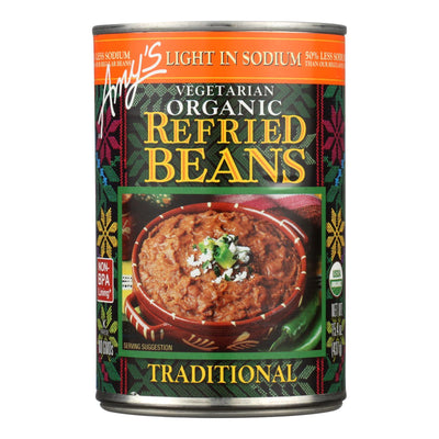 Amy's - Organic Light In Sodium Traditional Refried Beans - Case Of 12 - 15.4 Oz. - Orca Market