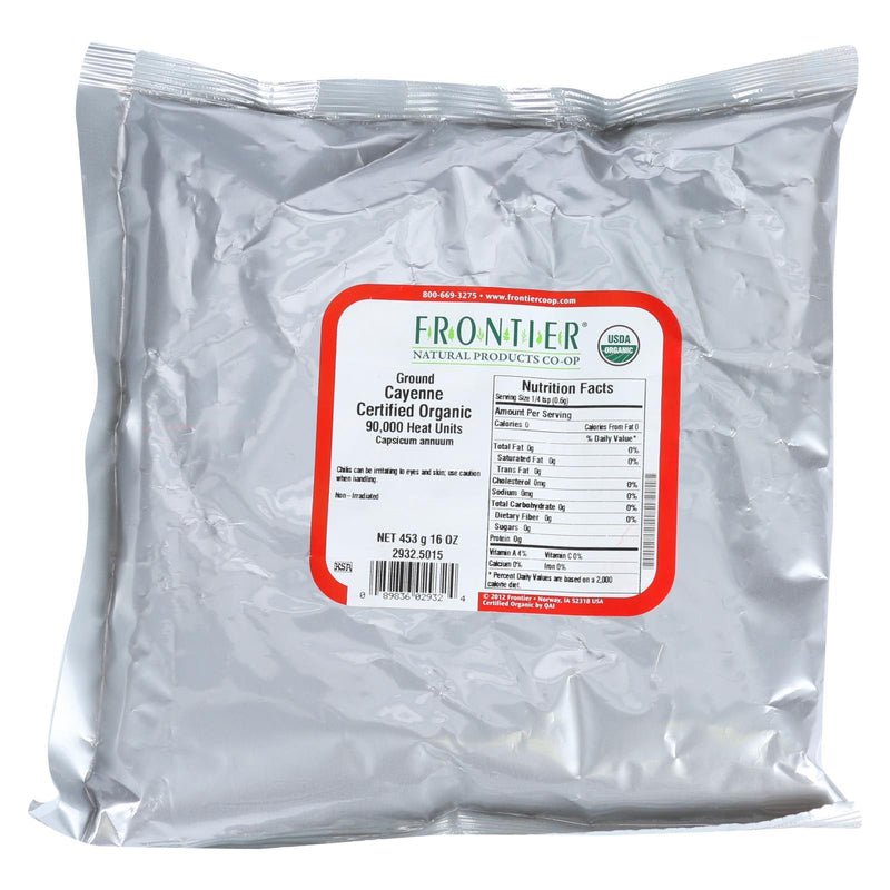 Frontier Herb Chili Pepper Organic Cayenne Ground 75000 Hu - Single Bulk Item - 1lb - Orca Market