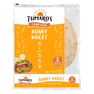 Tumaro's 8-inch Honey Wheat Carb Wise Wraps - Case Of 6 - 8 Ct - Orca Market