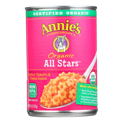 Annie's Homegrown Organic All Stars Pasta In Tomato And Cheese Sauce - Case Of 12 - 15 Oz. - Orca Market