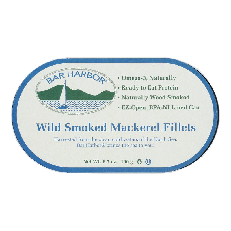 Bar Harbor - Mackerel Fillets Wild Smoked - Case Of 12-6.7 Oz - Orca Market