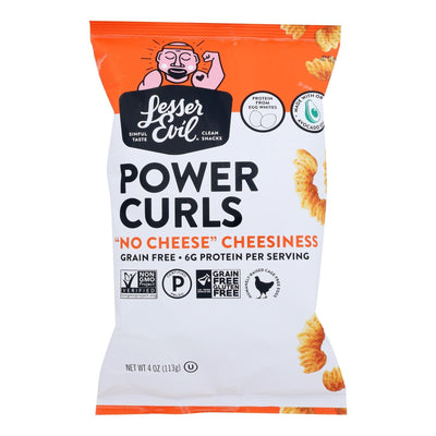 Lesser Evil - Power Curls No-cheese Cheesiness - Case Of 12-4 Oz - Orca Market