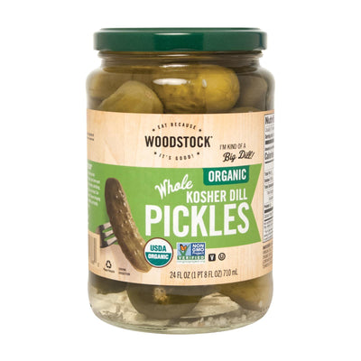 Woodstock Organic Kosher Whole Dill Pickles - Case Of 6 - 24 Oz - Orca Market