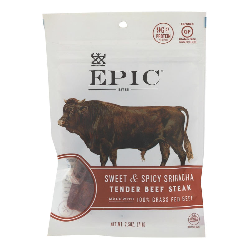 Epic - Jerky Bites - Sweet And Spicy Sriracha Tender Beef Steak - Case Of 8 - 2.5 Oz. - Orca Market