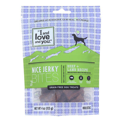 I And Love And You Nice Beef + Lamb Jerky Bites Dog Treats - Case Of 6 - 4 Oz - Orca Market