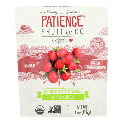 Patience Fruit And Co Whole Cranberries - Dried - Case Of 8 - 4 Oz - Orca Market