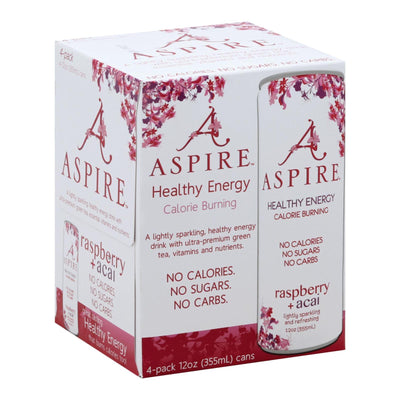 Aspire Healthy Energy - Sparkling Raspberry Acai - Case Of 6 - 4/12 Oz - Orca Market