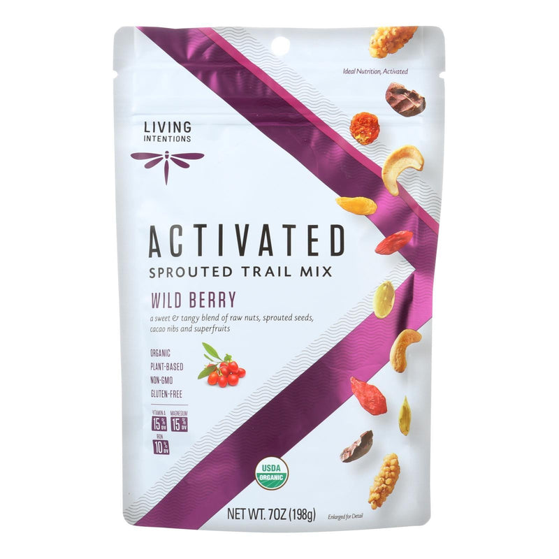 Living Intentions Organic Sprouted Trail Mix - Wild Berry - Case Of 6 - 7 Oz. - Orca Market