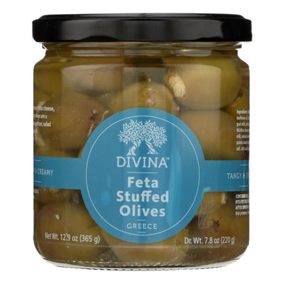 Divina - Olives Stuffed With Feta Cheese - Case Of 6 - 7.8 Oz. - Orca Market